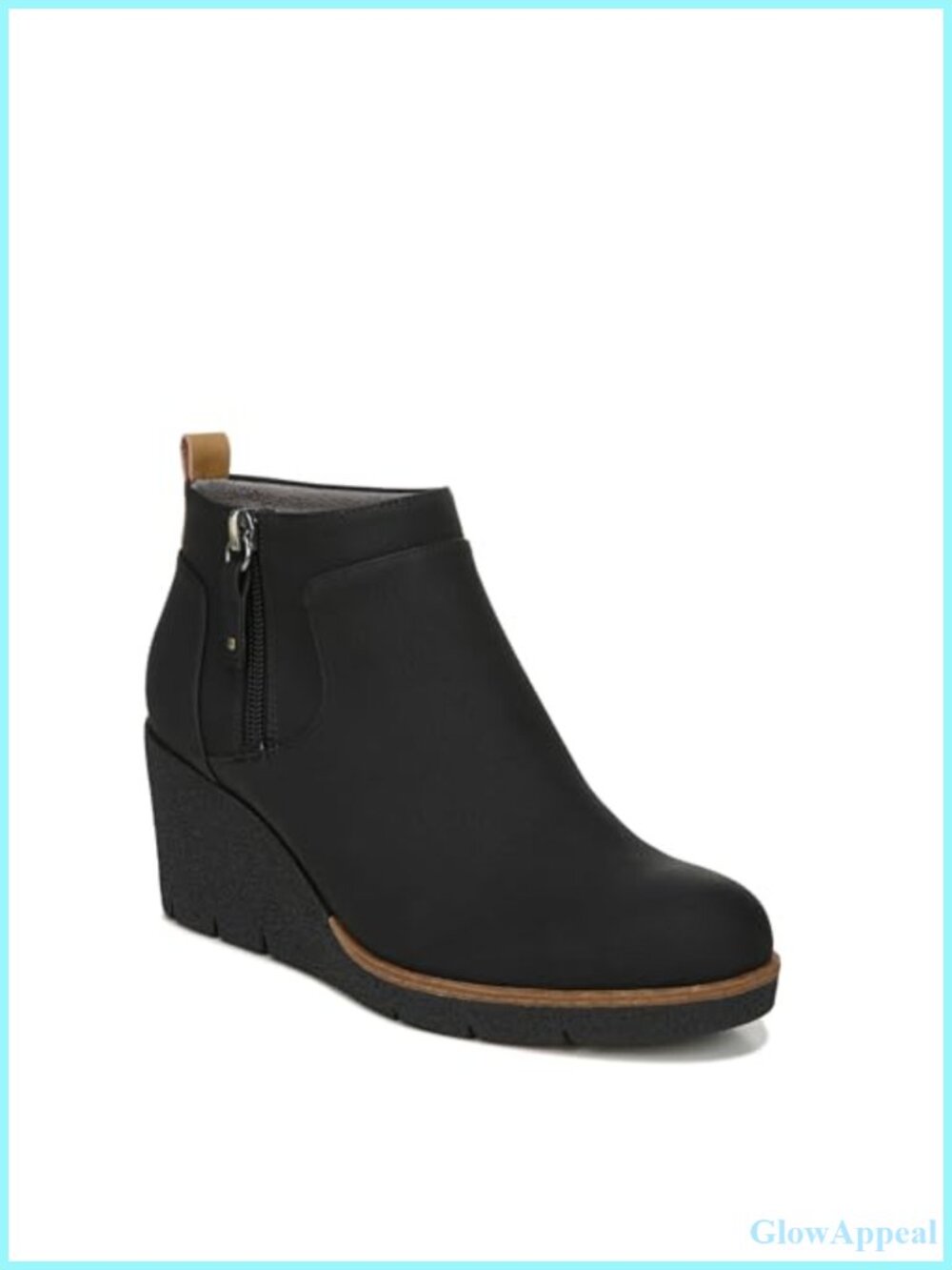 Faux Leather Wedge Ankle Booties Slip-On Comfort Casual Boots